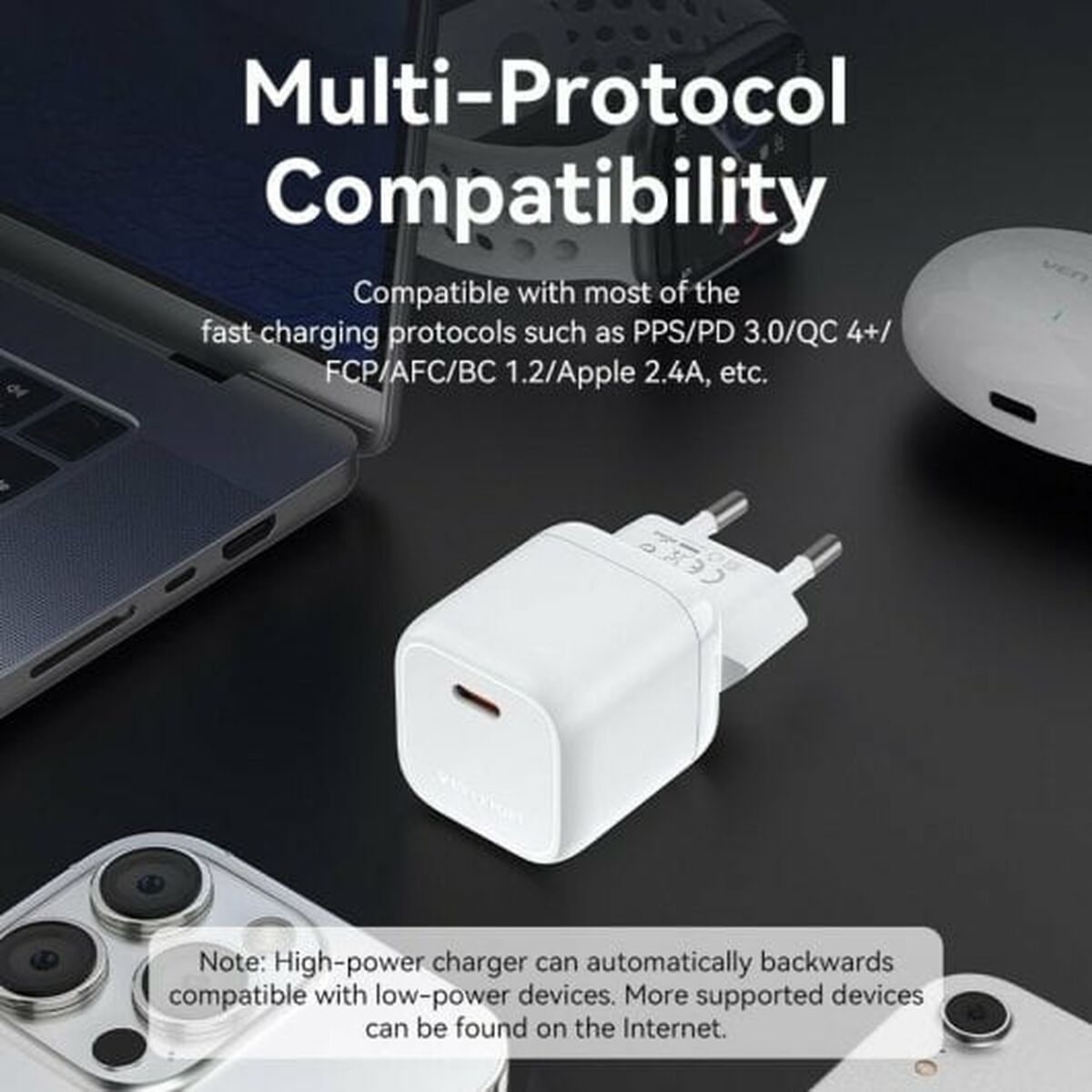 Oplader Vention FAKP0-EU Roze 30 W USB-C